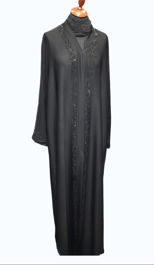 BL-3 Premium Black Embroidered Abaya