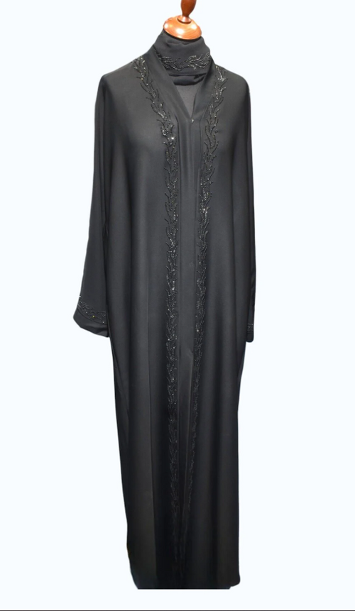 BL-3 Premium Black Embroidered Abaya