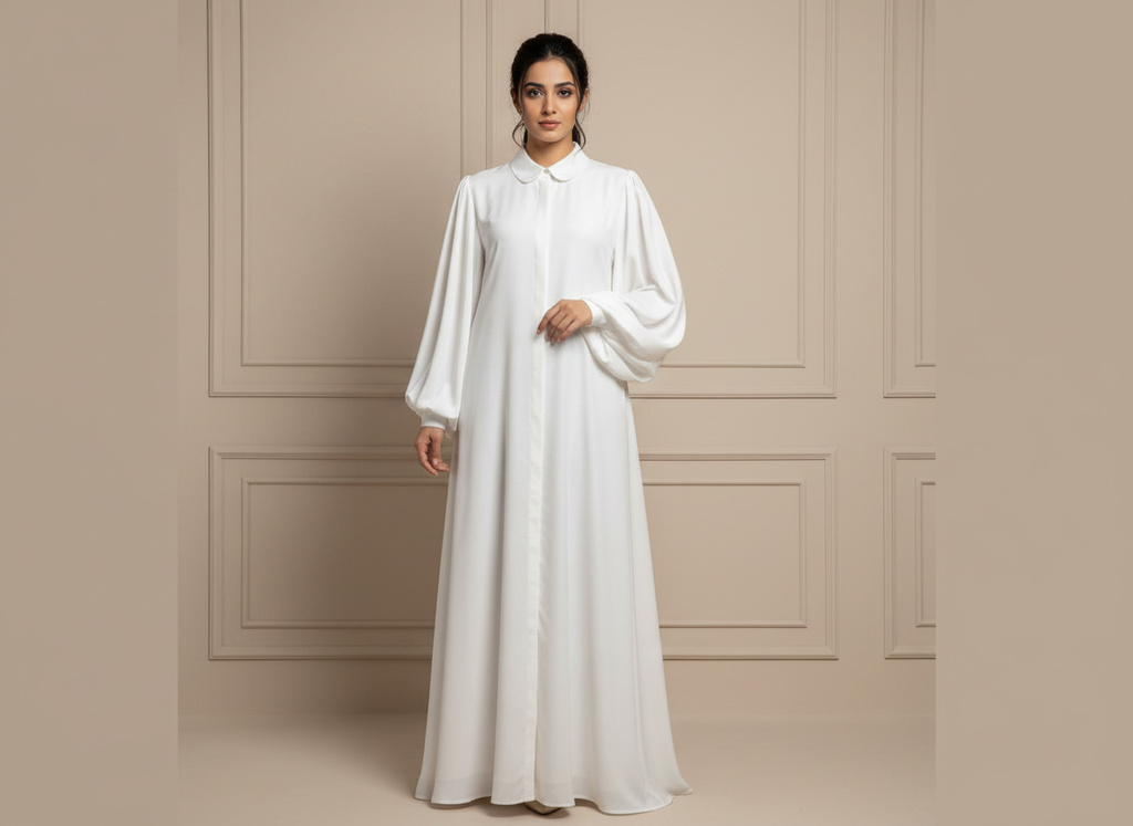 Luna Grace White Abaya