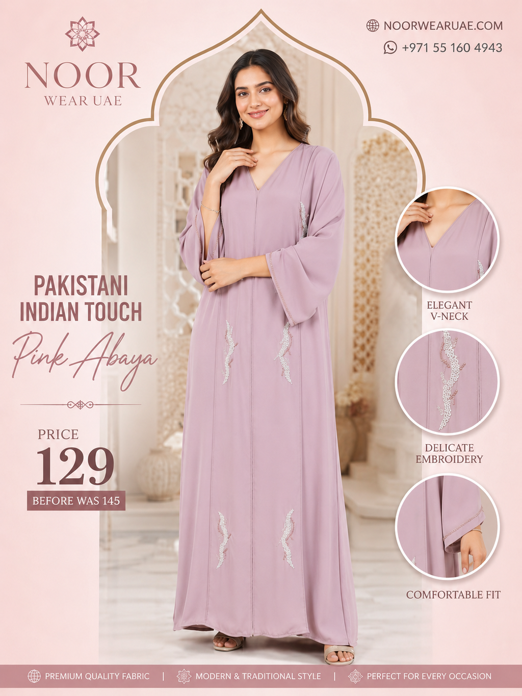 Pink Blush Elegance Abaya